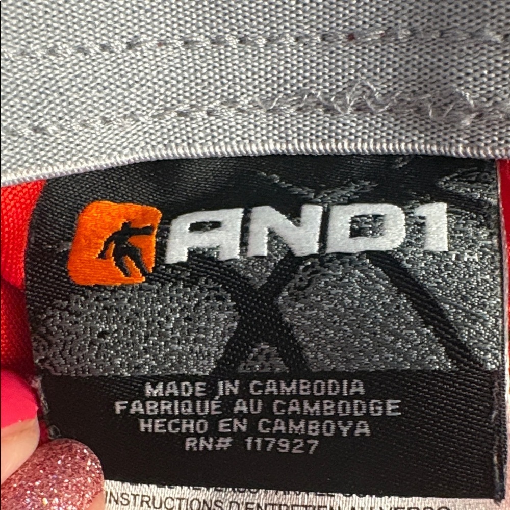 And1 Mens Red Joggers with Black Stripe pockets large - Picture 5 of 8